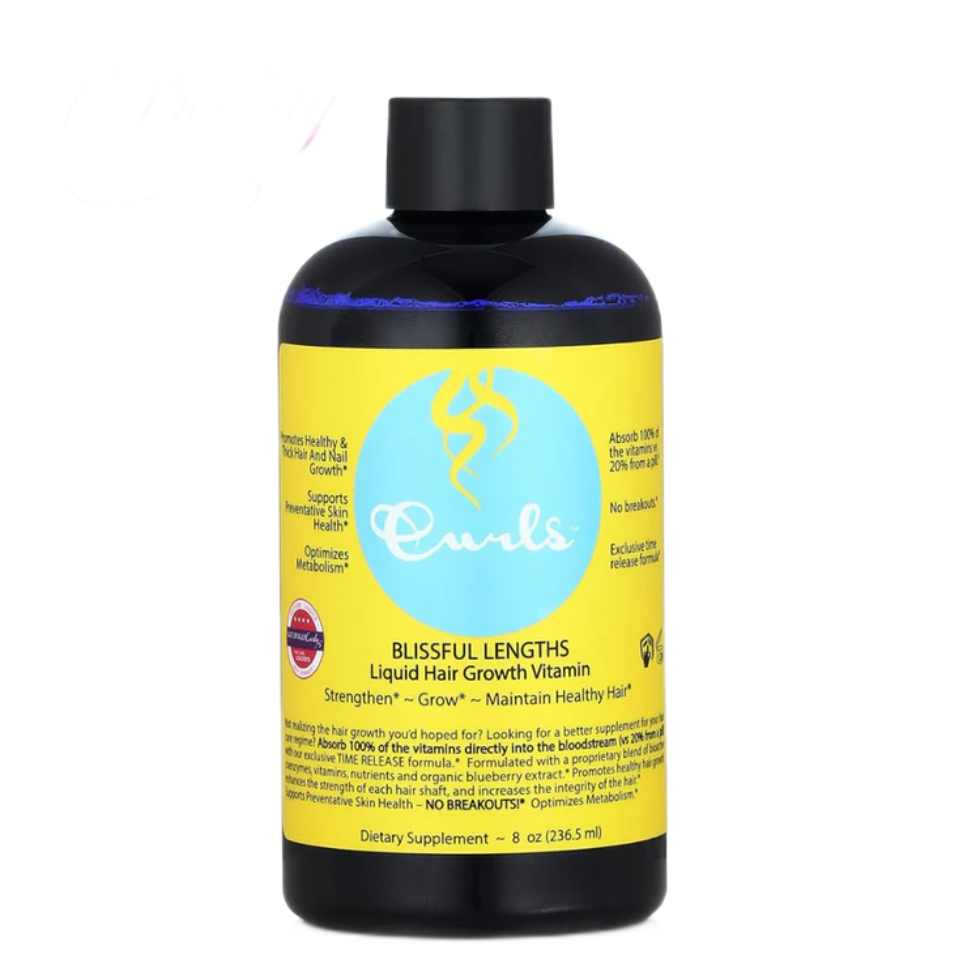 curls blissful lengths liquid hair growth vitamin 8oz grow and slay hair supplement for healthy hair growth and strength