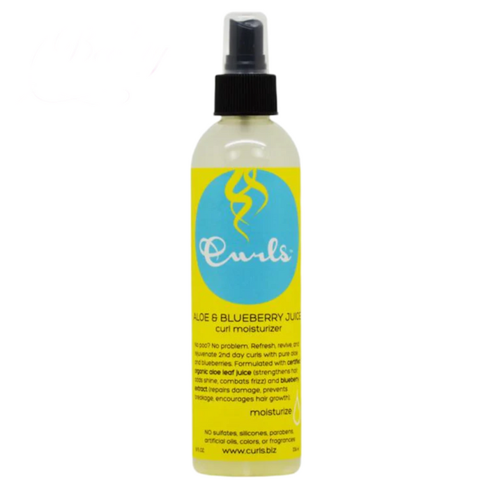 curls aloe blueberry juice curl moisturizer 236ml hydrate shine frizz control curly hair leave in spray