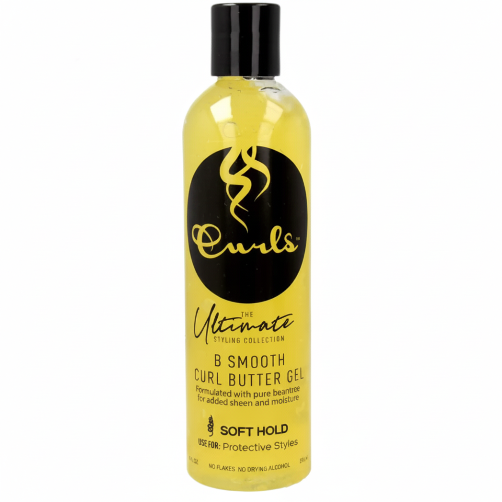 curls the ultimate b smooth curl butter gel 8oz soft hold shine frizz control styling gel for soft defined curls
