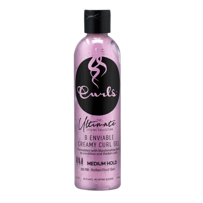 Curls B Enviable Creamy Curl Gel 8oz | Medium Hold Frizz-Free Styling Gel
