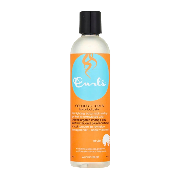 curls goddess curls botanical gelle 240ml frizz free curl definition gel for soft shiny and defined curls with natural hold
