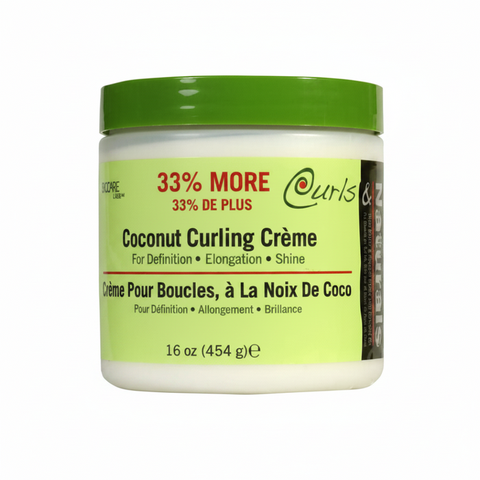 curls and naturals coconut curling creme define hydrate shine soft bouncy frizz free curls