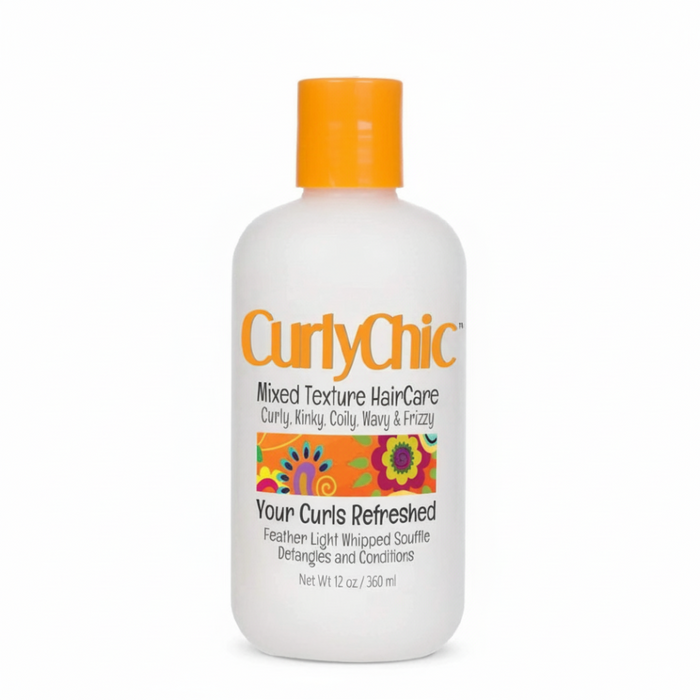 Curly chic curls refreshed 360ml feather light hydration frizz control mixed texture hair care
