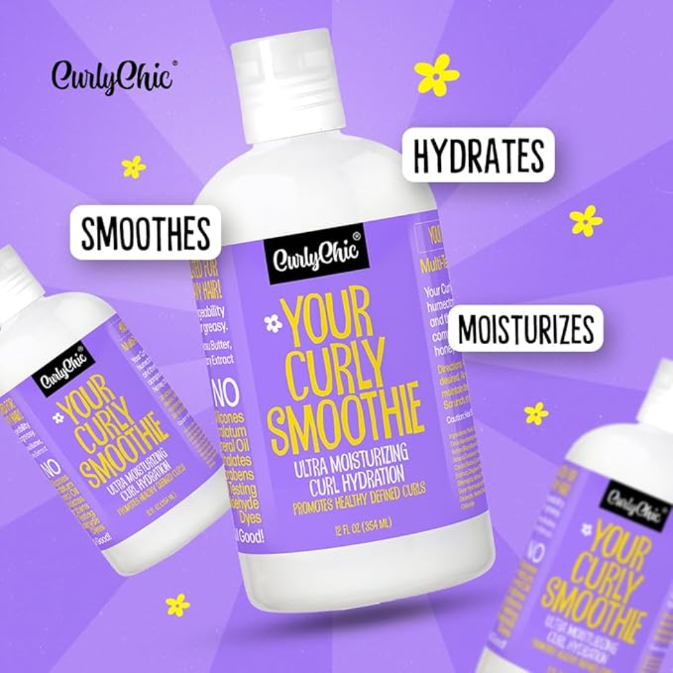 Curly chic curly smoothie 354ml for curl hydration definition and frizz control