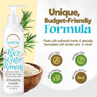 Curly chic rice water conditioner 239ml for detangling strengthening and hair growth support curls