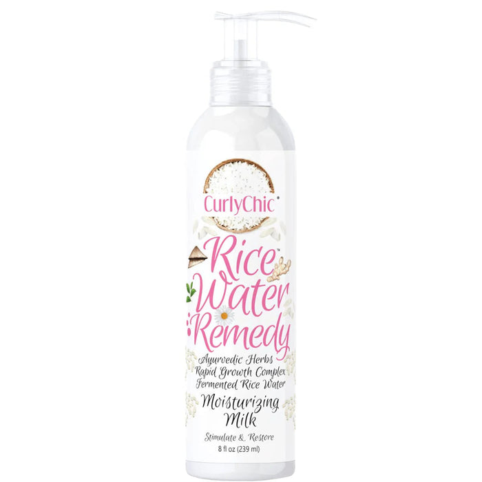 Curly chic rice water moisturizing milk 239ml for curl hydration detangling and frizz control