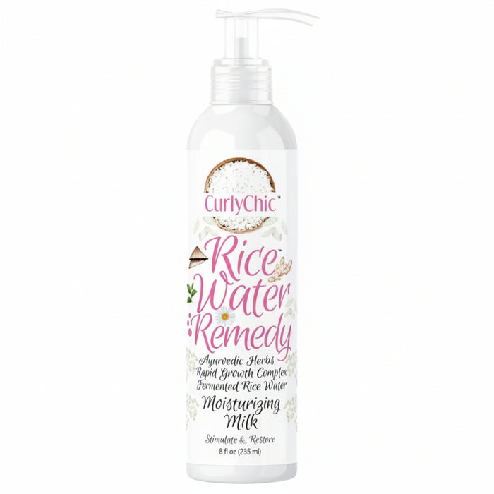 Curly chic rice water moisturizing milk 239ml for curl hydration softness and frizz control