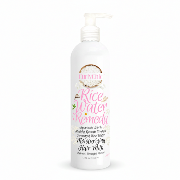 Curly chic rice water moisturizing milk 356ml for curl hydration detangling and frizz control