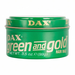 dax green and gold hair wax 3.5oz strong hold styling wax shine defined hair grooming product smooth finish