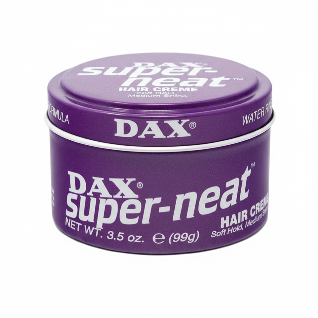 dax super neat 99g soft hold smooth medium shine hair styling cream natural grooming product