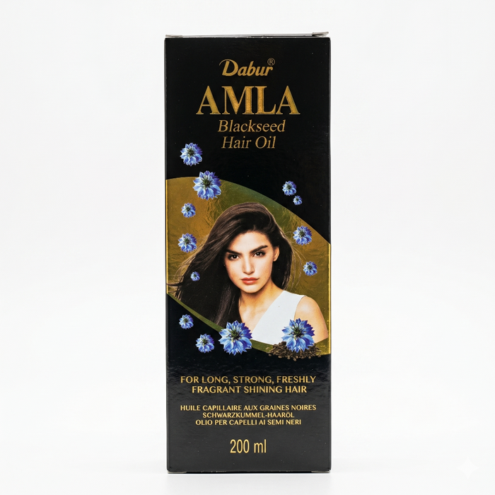 dabur amla black seed hair oil 200ml for strengthening nourishing scalp care and improving hair texture and shine
