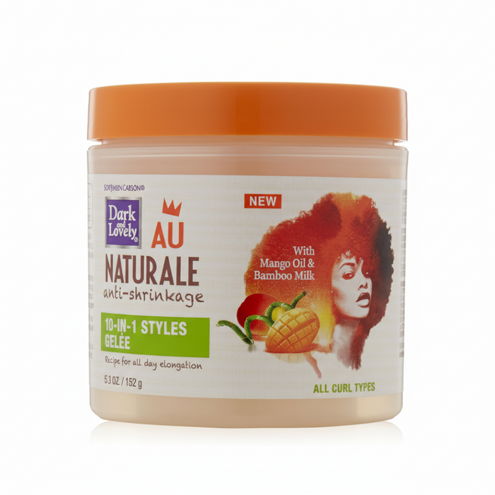 dark and lovely au naturale 10 in 1 styles gele 152g anti shrinkage frizz control curl defining gel natural hair