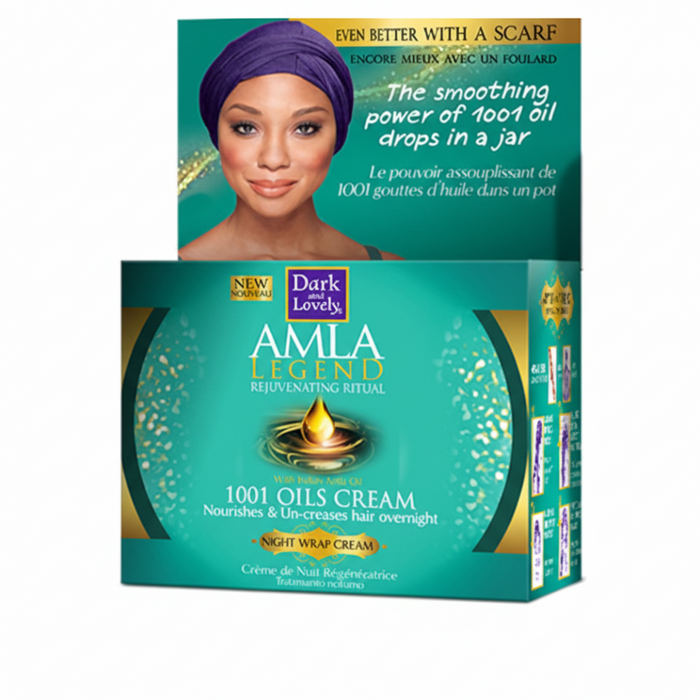Dark and Lovely amla legend night wrap cream for smooth nourished soft shiny hair overnight