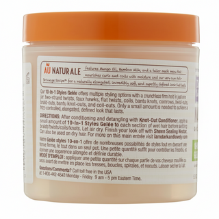 dark and lovely au naturale 10 in 1 styles gele 152g anti shrinkage frizz control curl defining gel natural hair styling