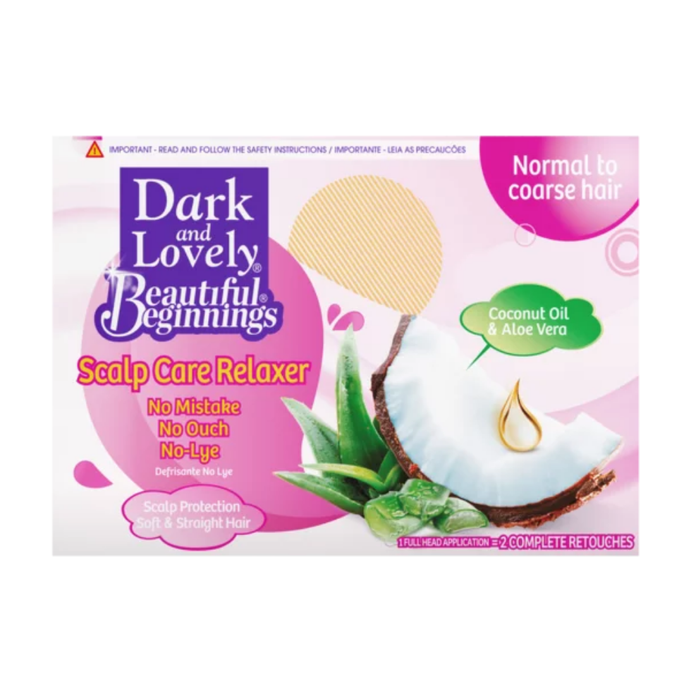 dark and lovely beautiful beginnings scalp care relaxer gentle hair straightening system no lye kit