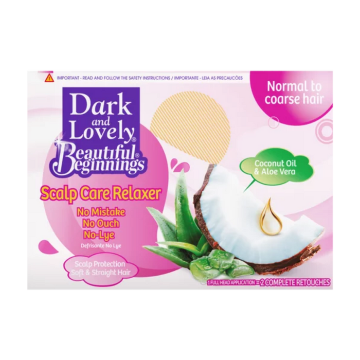 dark and lovely beautiful beginnings scalp care relaxer gentle hair straightening system no lye kit