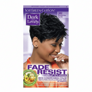 dark and lovely fade resist 382 midnight blue conditioning permanent hair color for bold shiny healthy looking blue hair