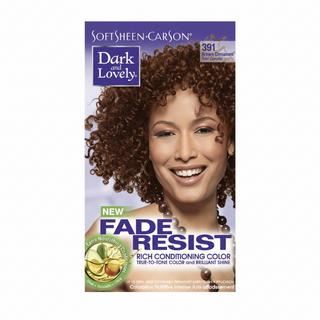 dark and lovely fade resist 391 brown cinnamon conditioning permanent hair color for warm soft shiny brown hair finish