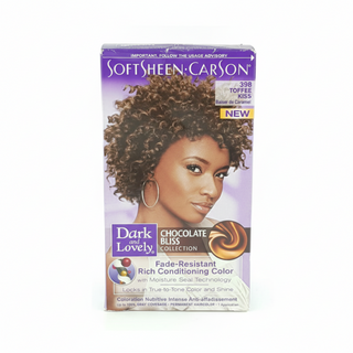 dark and lovely fade resist 398 toffee kiss conditioning permanent hair color for soft shiny warm brown hair finish