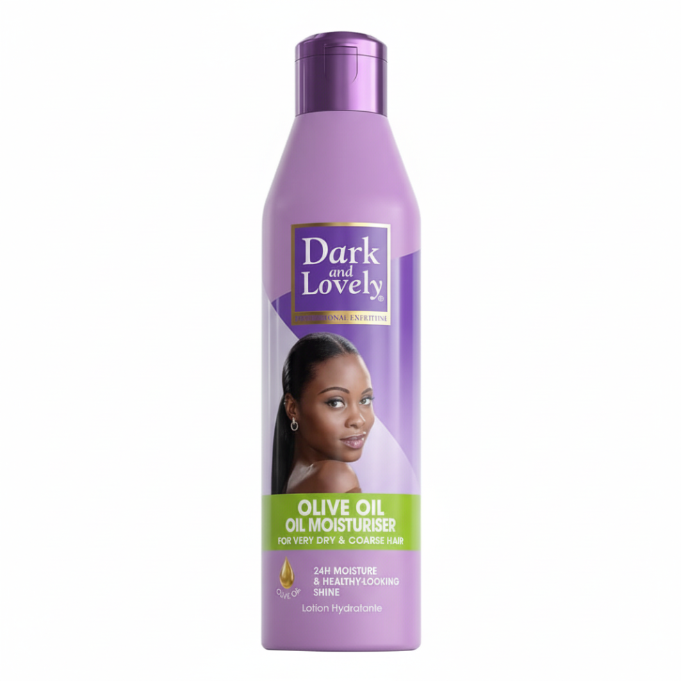 Dark and Lovely olive oil hair moisturiser for 24 hour hydration and healthy shine