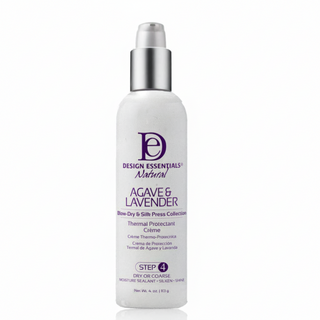 design essentials agave lavender thermal protectant creme for heat protection frizz control smooth shiny hair
