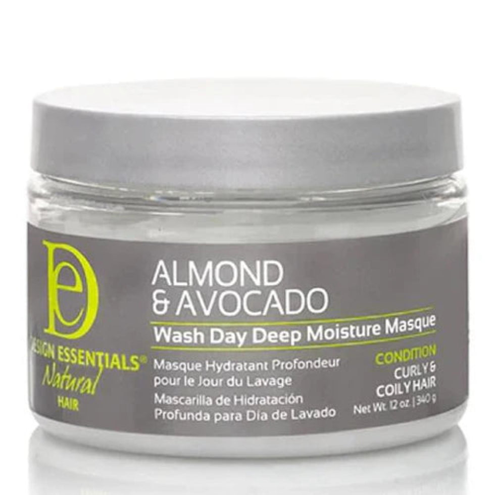 design essentials almond avocado deep moisture masque for repairing hydrating soft smooth frizz free shiny hair