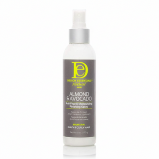 design essentials almond avocado anti frizz moisturizing finishing spray for smooth shiny hair without buildup