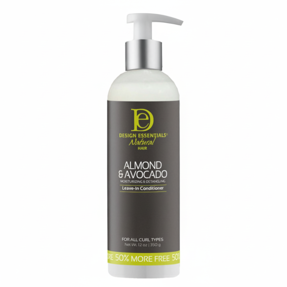 design essentials almond avocado leave in conditioner for hydrating detangling soft smooth frizz free hair