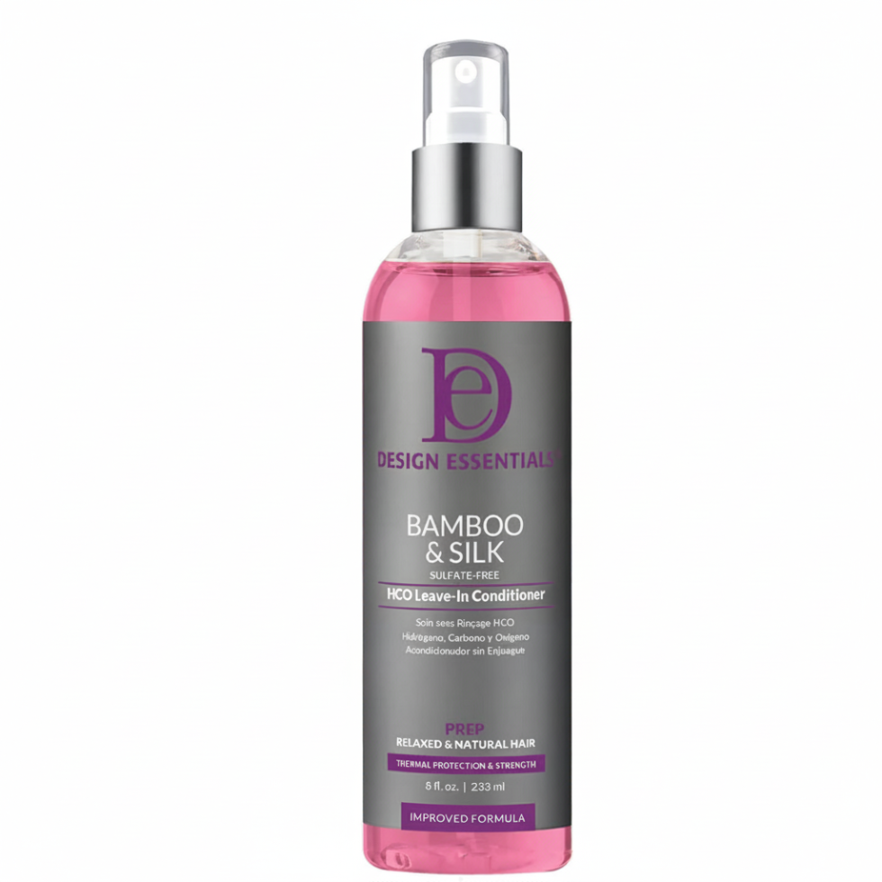 design essentials bamboo silk hco leave in conditioner for moisture strength soft smooth frizz free hair