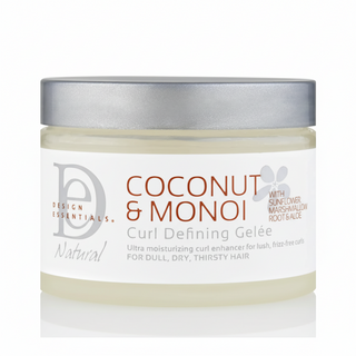 design essentials coconut monoi curl defining gelee for frizz free soft defined shiny curls