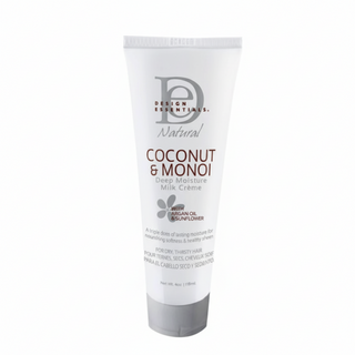 design essentials coconut monoi deep moisture milk creme for hydrated soft smooth frizz free curls