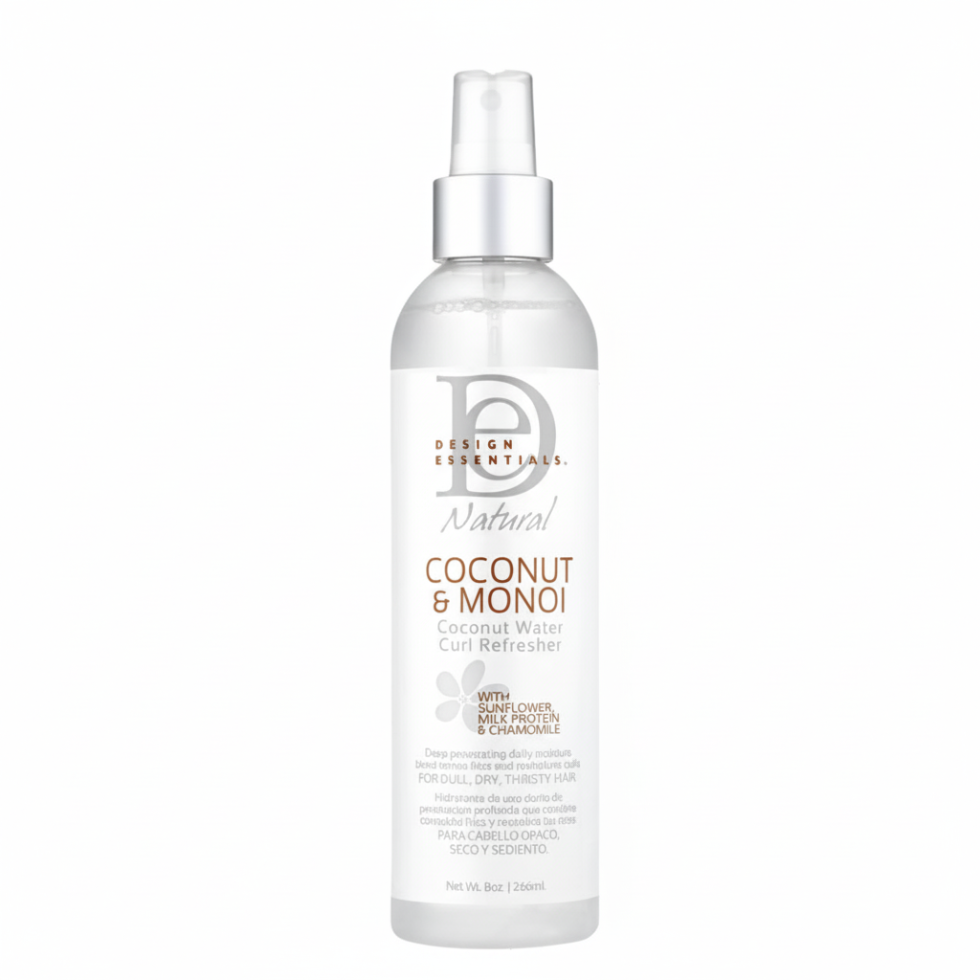 design essentials coconut water curl refresher for hydrating defining soft frizz free bouncy curls