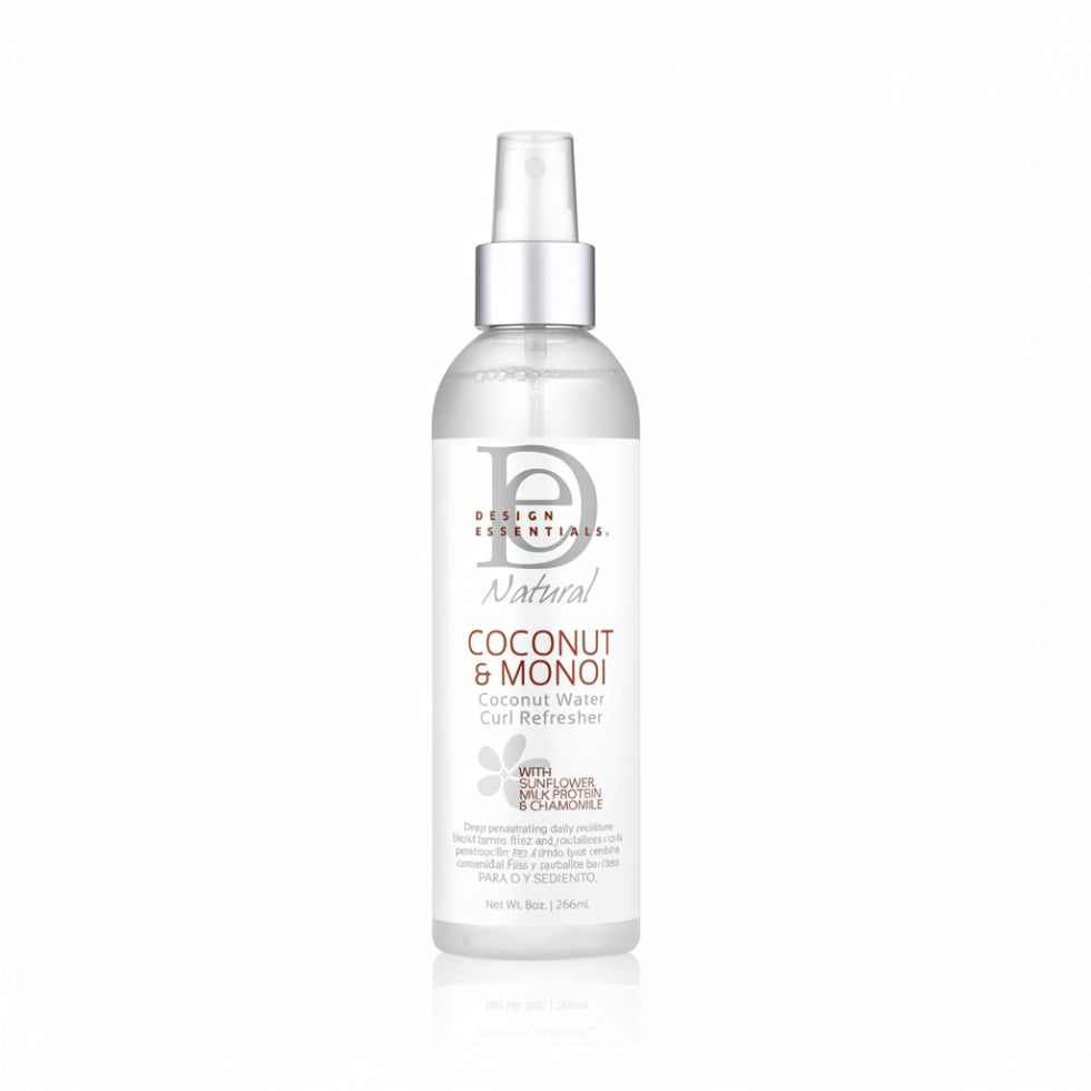 design essentials coconut water curl refresher 8oz hydrate revive curls frizz control lightweight shine