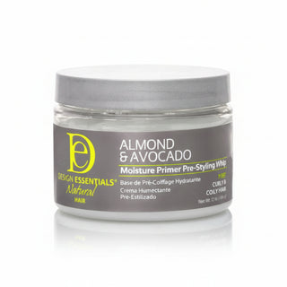 design essentials moisture primer pre styling whip for hydrating detangling soft smooth frizz free manageable hair