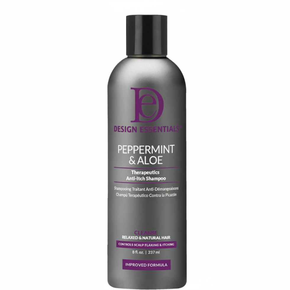design essentials peppermint aloe anti itch shampoo for dandruff relief soothing scalp clean hydrated hair
