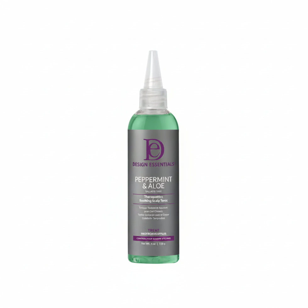 design essentials peppermint aloe soothing scalp tonic for itchy dry scalp relief hydration cooling fresh healthy scalp