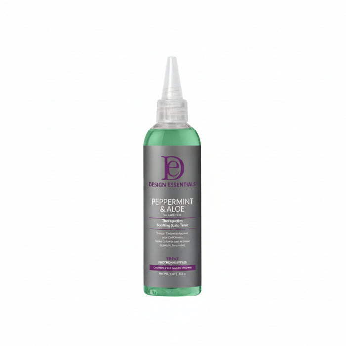 design essentials peppermint aloe soothing scalp tonic for itchy dry scalp relief hydration cooling fresh healthy scalp