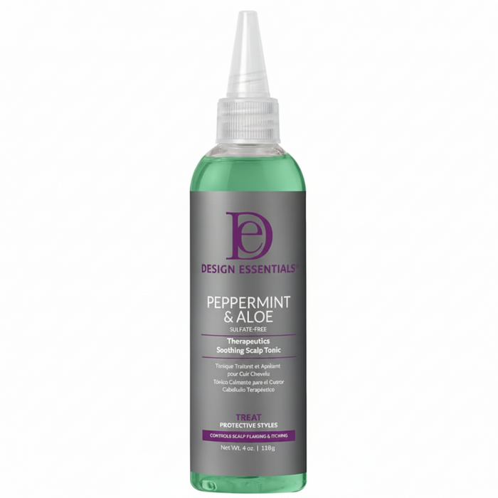 design essentials peppermint aloe scalp tonic for soothing no rinse scalp hydration and itch relief