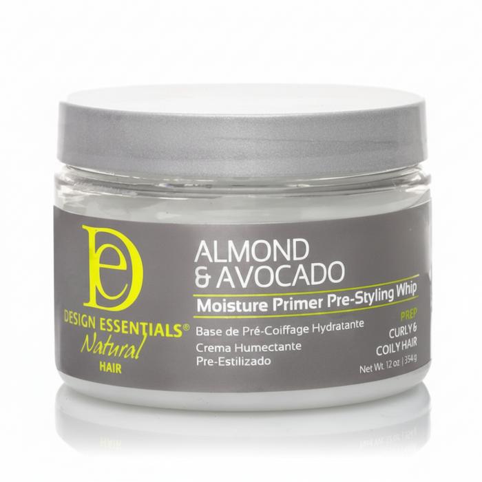 Design Essentials moisture primer pre styling whip for hydrated detangled frizz free hair