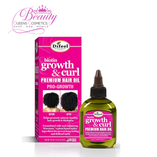 Difeel Biotin Growth & Curl Premium Hair Oil 2.5oz | Promote Hair Growth & Define Curls
