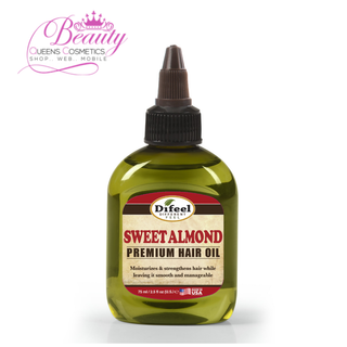 Difeel Sweet Almond Premium Hair Oil 2.5oz | Nourishes, Strengthens & Promotes Growth