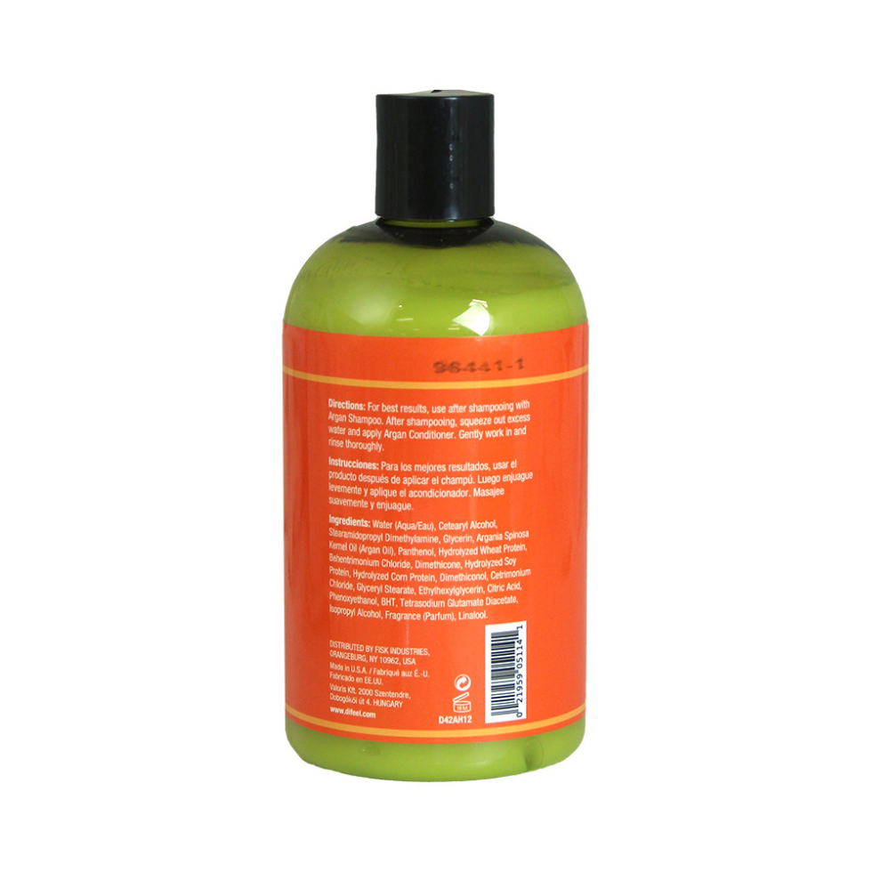 Difeel argan hydrating conditioner 12oz sulfate free argan oil care for dry frizzy hair smooth and soft hair treatment