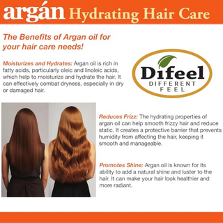 Difeel argan hydrating hair mask 12oz deep repair treatment for dry damaged frizzy hair care