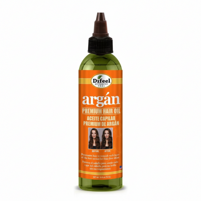 Difeel argan hydrating premium hair oil 8oz repair and shine dry frizzy hair nourishing care oil
