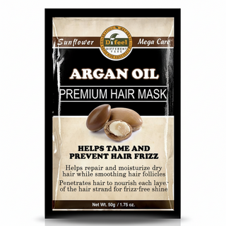 Difeel argan oil premium hair mask 1.75 oz helps tame and prevent hair frizz deep nourishing smoothing hair treatment
