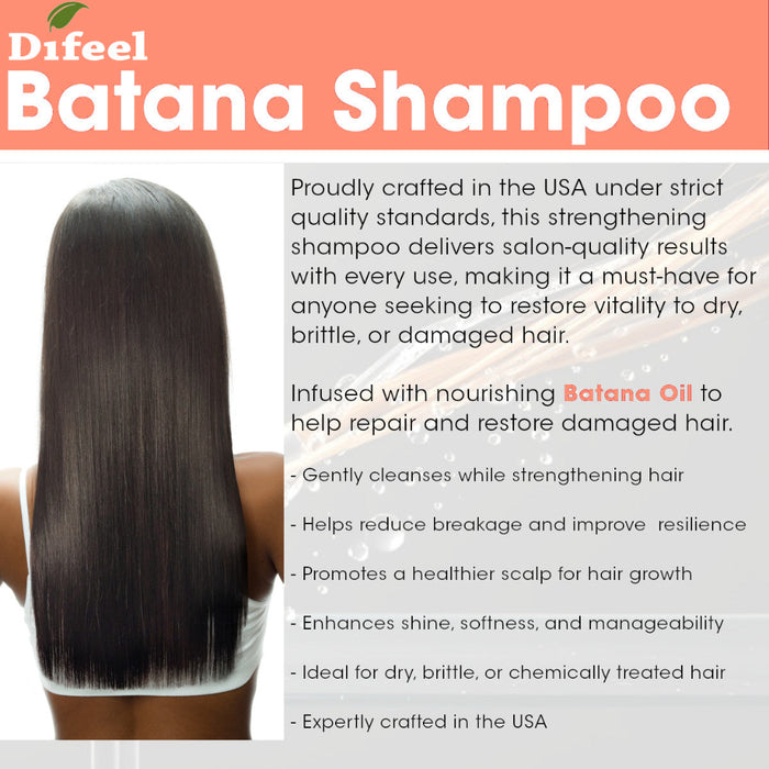 Difeel Batana Sulfate Free Shampoo 33.8oz | Strength & Hair Growth Care