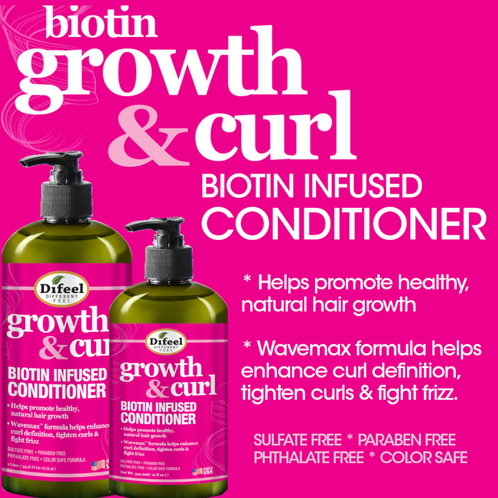 Difeel Growth & Curl Biotin Conditioner 354.9ml | Nourish & Define Curls