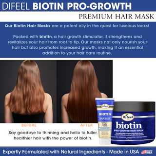 Difeel biotin pro growth hair mask 340g strengthen repair and promote healthy hair growth treatment