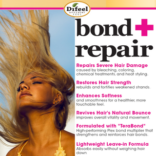 Difeel bond repair leave in hair treatment 6oz restore severely damaged hair strengthening repair and smooth hair care treatment