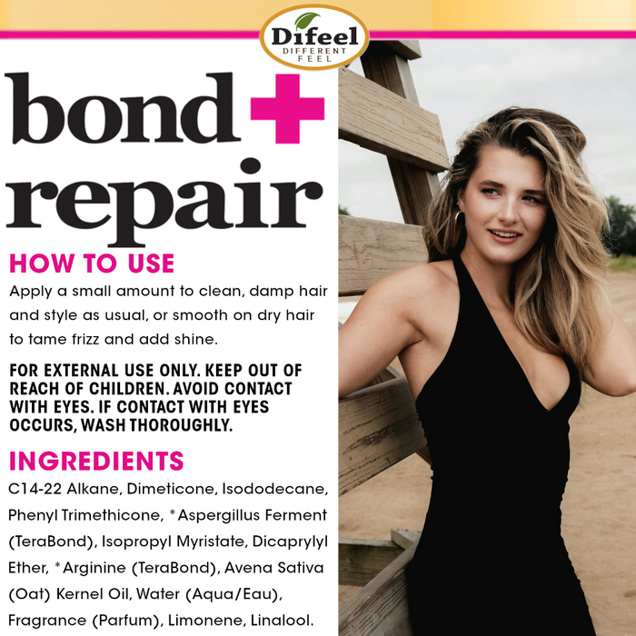 Difeel bond repair miracle hair oil 1.65oz restore and strengthen damaged hair repair and smoothing treatment oil